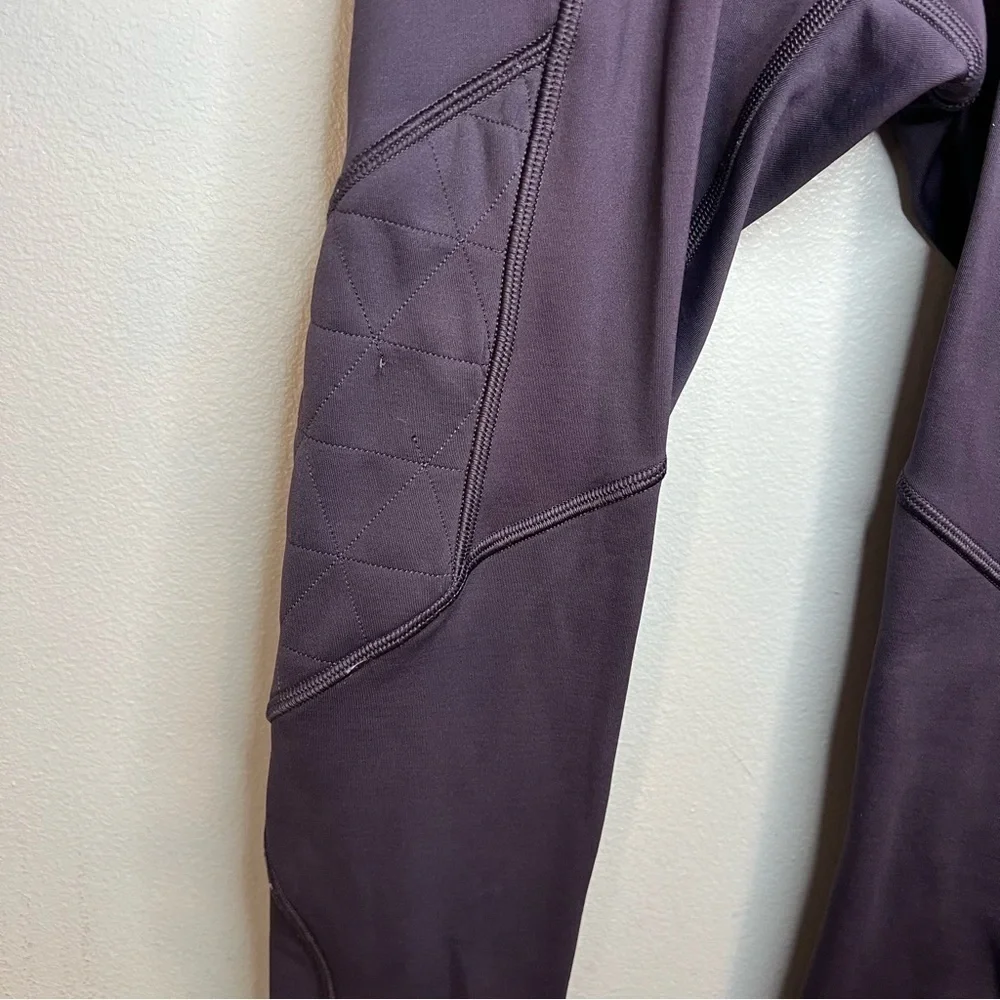 Lululemon Athletic Leggings Purple Zippers Size 2 Running Athleisure Winter